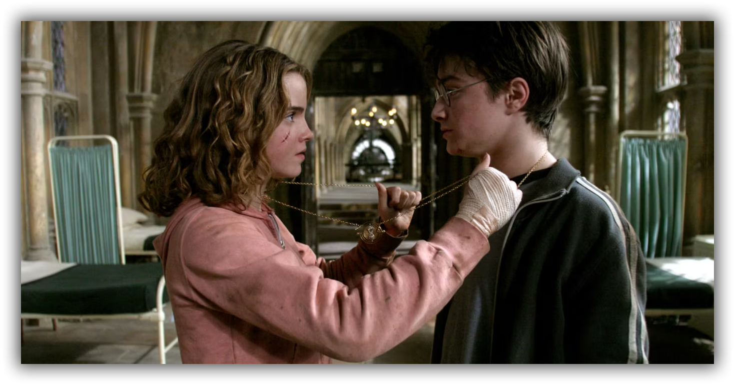 Hermione and Harry with a Time-Turner